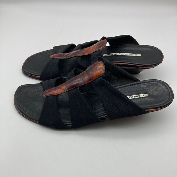 Donald J. Pliner Hizzy S1 Black/Tortoise Designer Shoe Size 9M Made in Spain - Picture 2 of 9